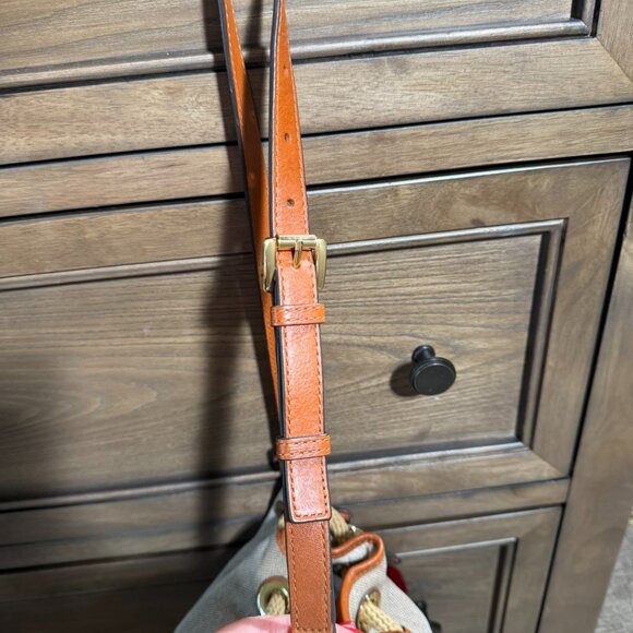 Michael Kors Marina Canvas Drawstring Bucket Bag - Rope & Tassel Detail - Picture 10 of 14